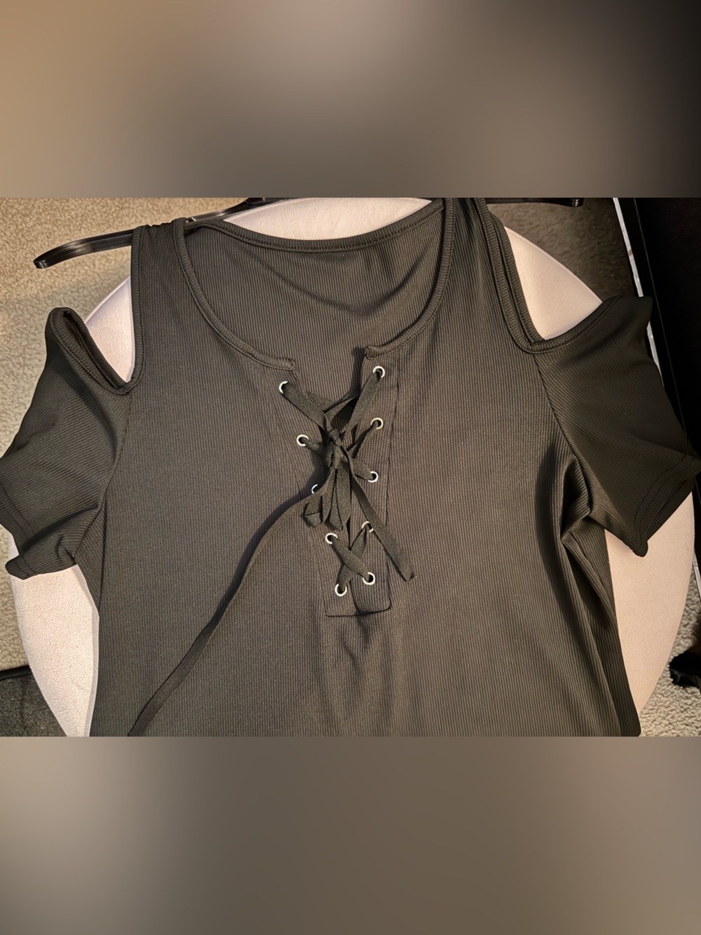 Women’s Black Tie Off-Shoulder Top